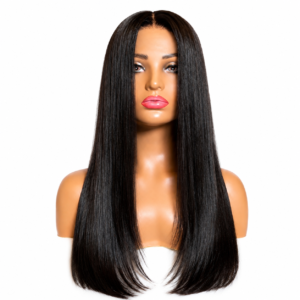 Jet black Layered Straight Glueless Minimalist Transparent Lace Wig