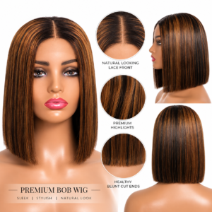 Highlight Sleek Bob Lace Front Wig – Blunt Cut