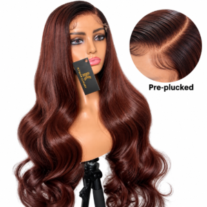 Auburn pre-plucked HD lace wig